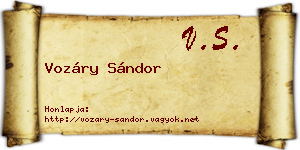 Vozáry Sándor névjegykártya