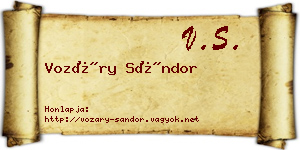 Vozáry Sándor névjegykártya