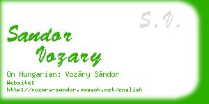 sandor vozary business card